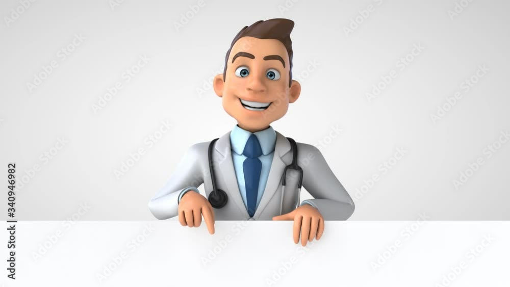Fun 3D cartoon doctor character