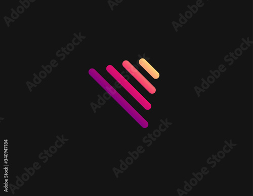 Abstract geometric logo icon bright gradient stripes for your company