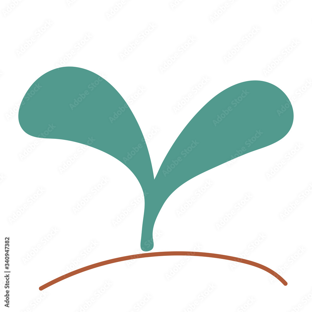 Cute and modern hand drawn garden element - sprout - isolated vector Cute and modern hand drawn garden element - sprout - isolated vector