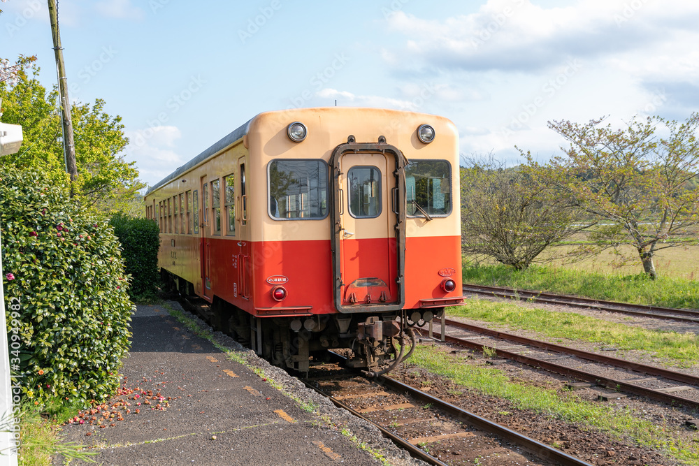 Fototapeta premium 上総鶴舞駅の小湊鐵道 千葉県市原市 日本