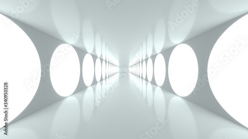 3d render white clean empty room abstract background