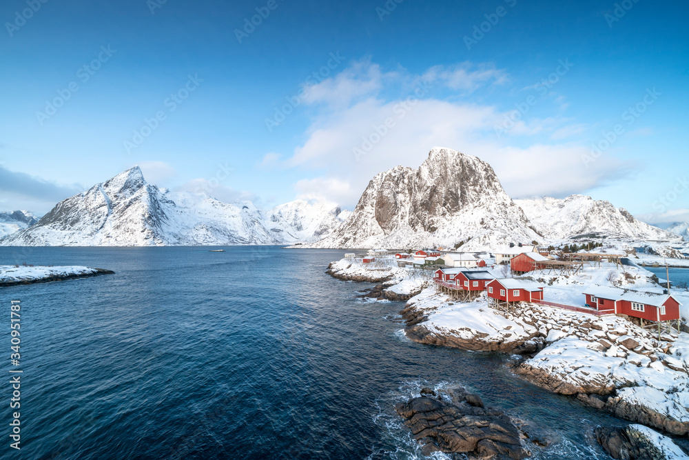 Beautiful morning view of Reine, Norway