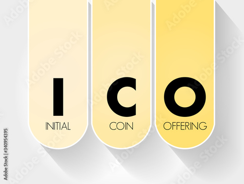 ICO - Initial Coin Offering acronym, business concept background