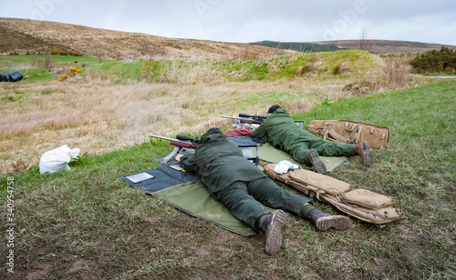 Long range Rifle target shooting at a gun range in rural Ireland