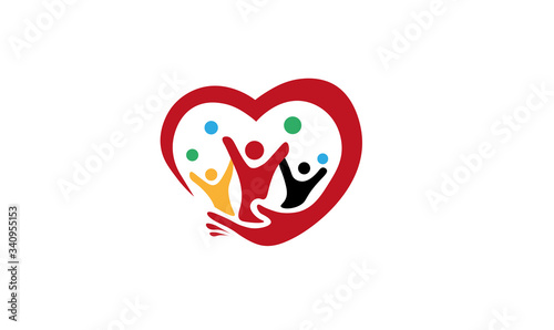 Drei Personen, Menschen, Familie, Logo	