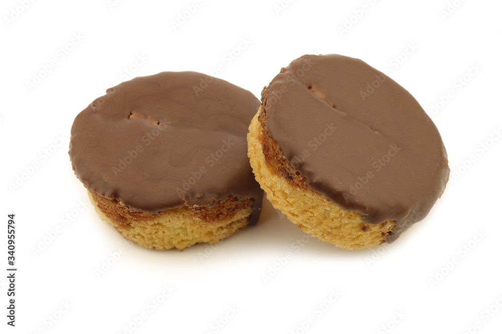 Freshly baked chocolate cakes on a white background. Freshly baked chocolate cakes on a white background.