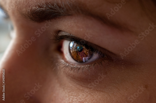 close up of female eye