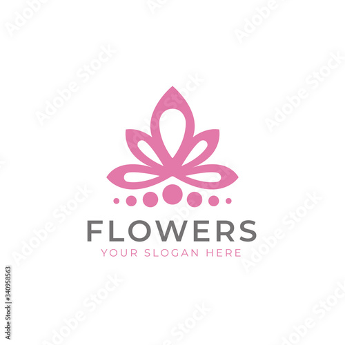 Abstract Lotus flower logo design