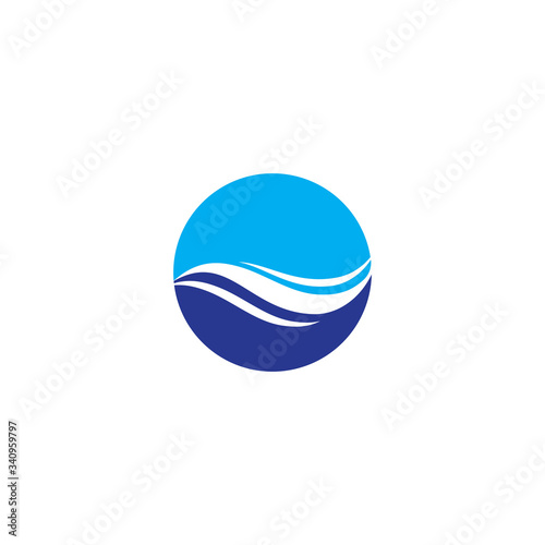 Water wave logo icon illustration