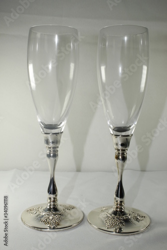 two glasses on a table