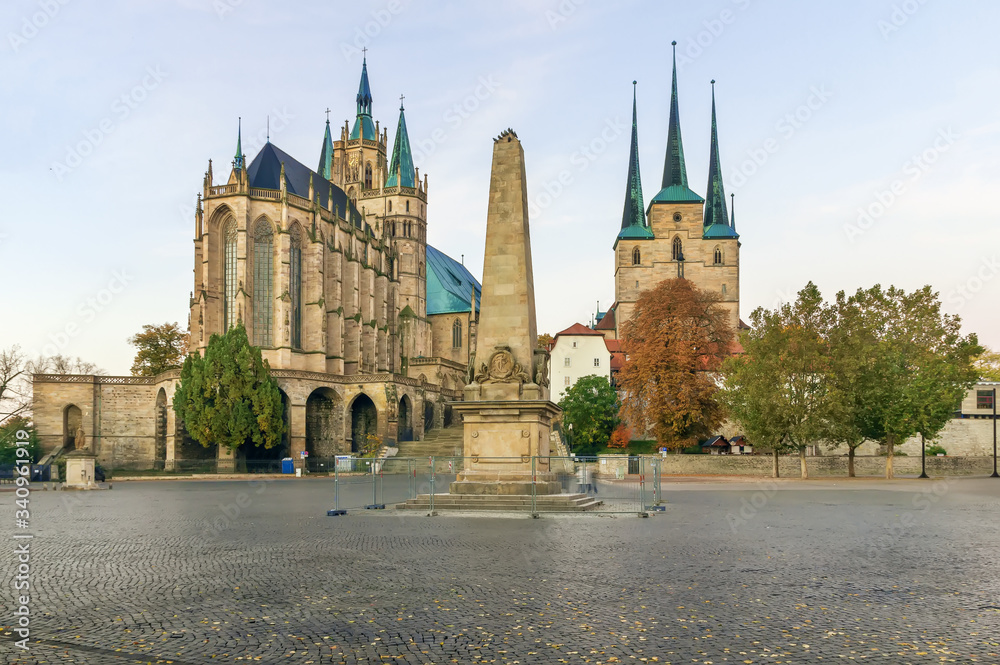 Fototapeta premium Erfurt Cathedral and Severikirche, Germany