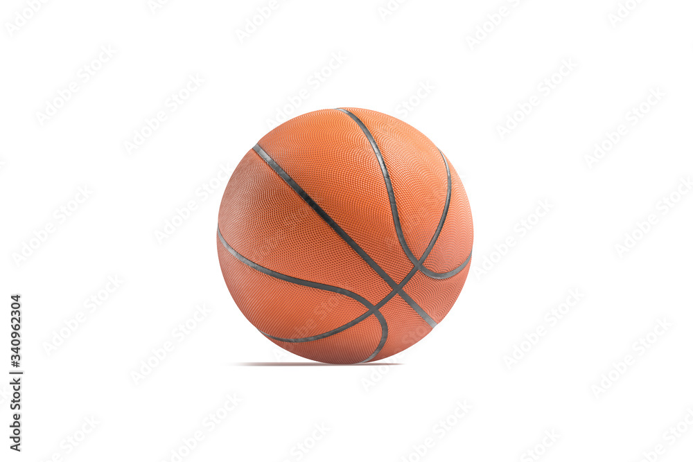 Blank leather basketball ball mockup, half-turned view