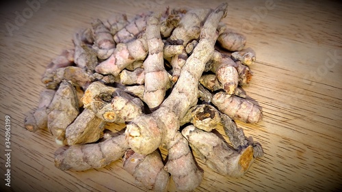 Herb Fresh turmeric root background