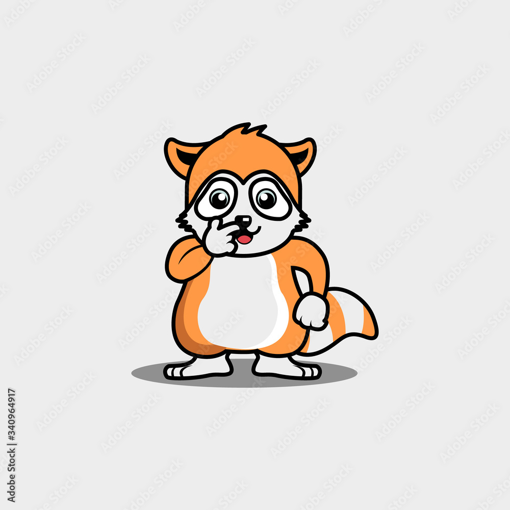 Illustration vector graphic cute raccoon character design