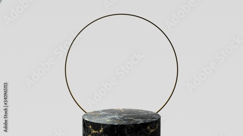 3d render ofbackground with a pedestal and a showcase, abstract minimal concept, blank space, simple clean design, minimalist mockup