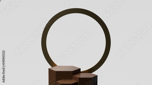 3d render ofbackground with a pedestal and a showcase, abstract minimal concept, blank space, simple clean design, minimalist mockup