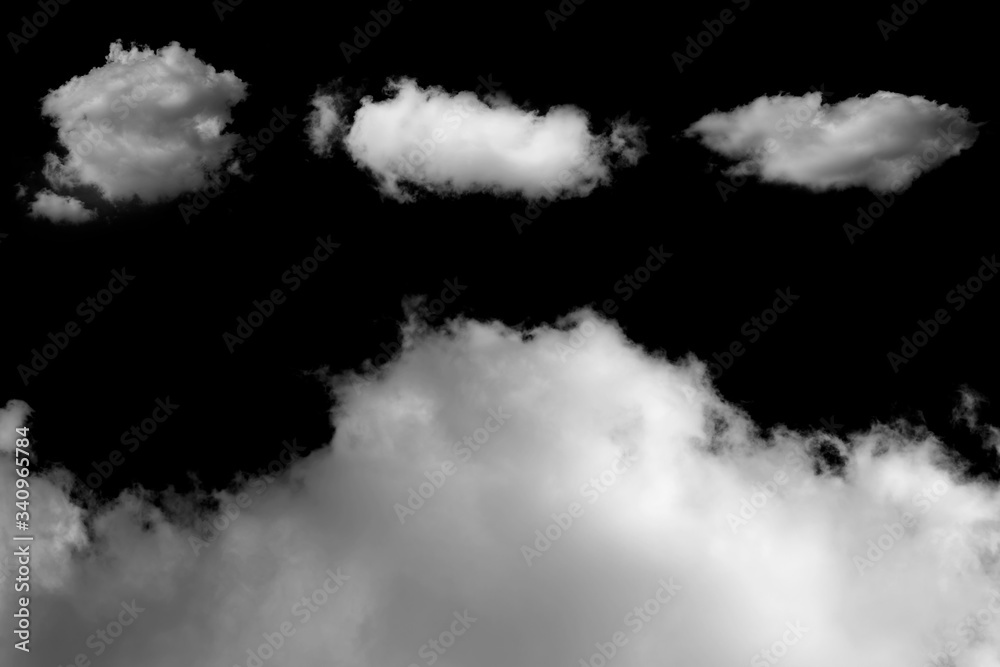 Clouds isolated on black background. Clouds isolated on black background.