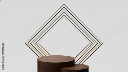 3d render ofbackground with a pedestal and a showcase, abstract minimal concept, blank space, simple clean design, minimalist mockup