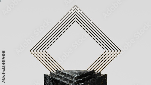 3d render ofbackground with a pedestal and a showcase, abstract minimal concept, blank space, simple clean design, minimalist mockup