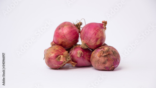 Bawang merah or Shallots is one of the ingredients for cooking. isolated on white background.