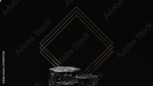 3d render ofbackground with a pedestal and a showcase, abstract minimal concept, blank space, simple clean design, minimalist mockup