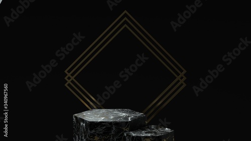 3d render ofbackground with a pedestal and a showcase, abstract minimal concept, blank space, simple clean design, minimalist mockup