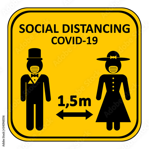 Illustration of social distancing.