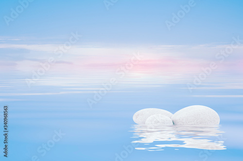 Canvas Print spa de agua pon piedras blancas relajan