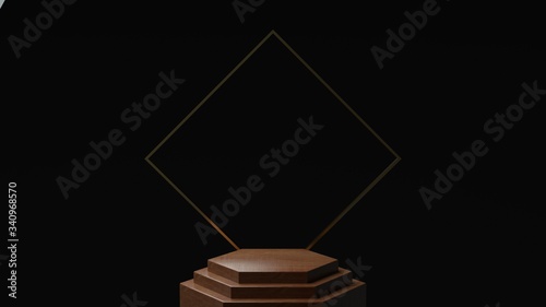 3d render ofbackground with a pedestal and a showcase, abstract minimal concept, blank space, simple clean design, minimalist mockup