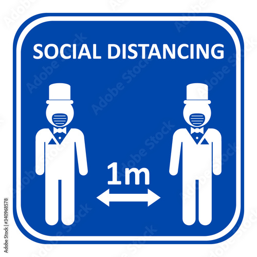 Illustration of social distancing.