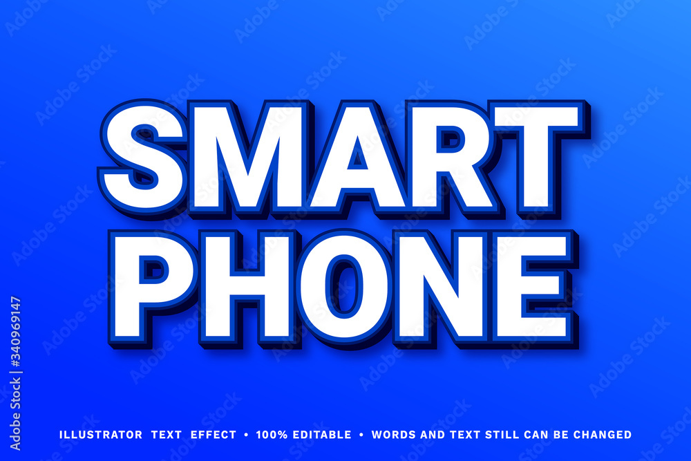Smart phone, editable font effect Smart phone, editable font effect
