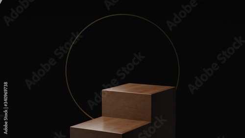 3d render ofbackground with a pedestal and a showcase, abstract minimal concept, blank space, simple clean design, minimalist mockup