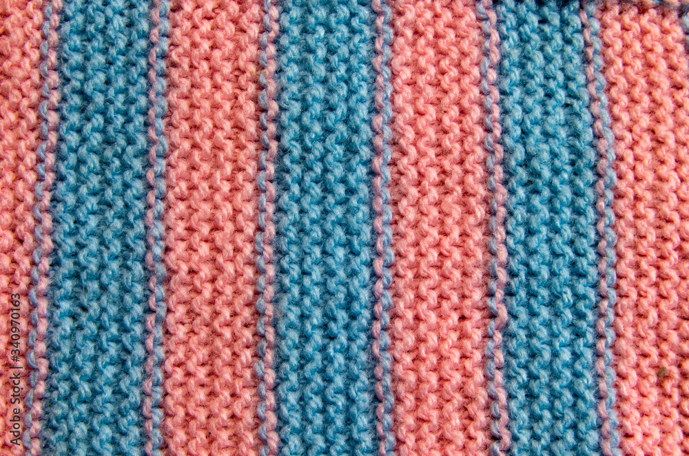 Knitted multi-colored woolen texture