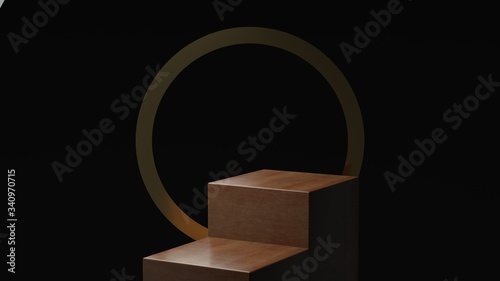 3d render ofbackground with a pedestal and a showcase, abstract minimal concept, blank space, simple clean design, minimalist mockup