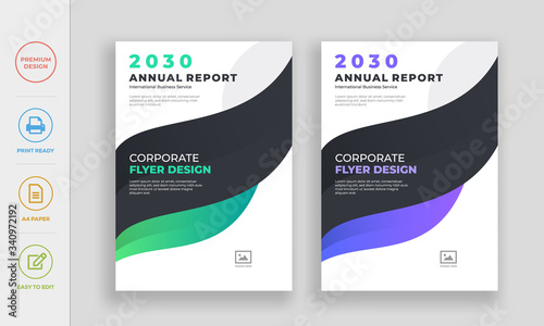 Modern clean corporate annual report flyer design template