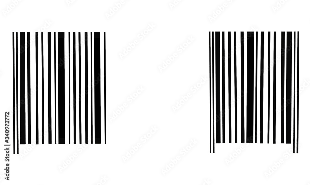 Two halves of barcodeby CU isolated on white background. Two halves of barcodeby CU isolated on white background.