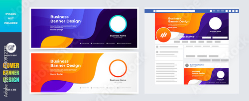 Professional Corporate Facebook timeline cover design, twitter banner, colorful and modern cover banner design template