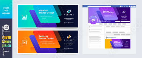 Professional Corporate Facebook timeline cover design, twitter banner, colorful and modern cover banner design template