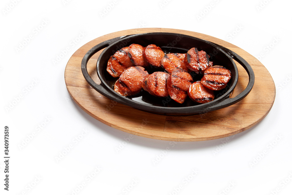 Fried sausage for breakfast - Turkish Sucuk Fried sausage for breakfast - Turkish Sucuk