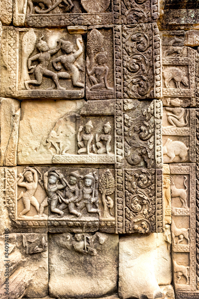 Bas-relief in Prasat Bayon
