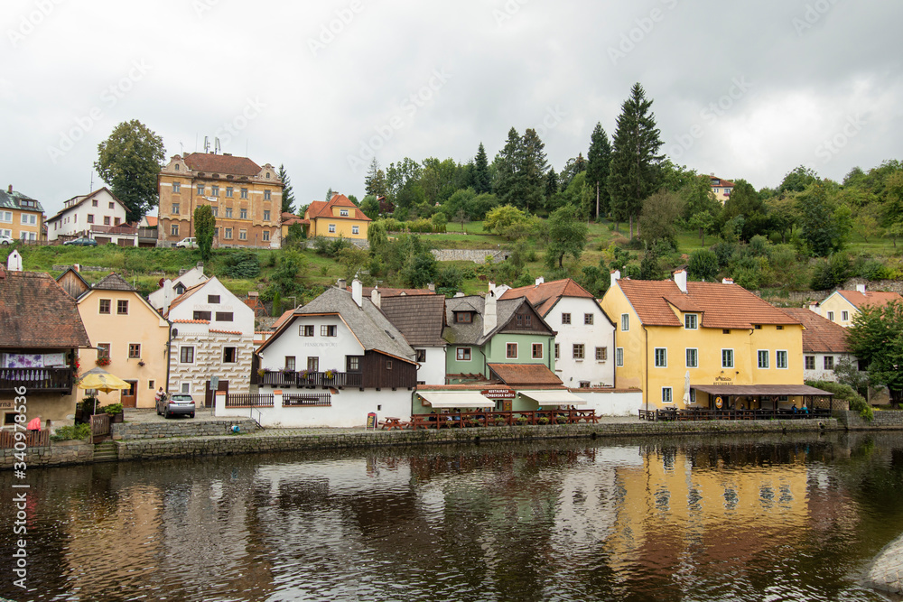 Rainy day in Cesky Krumlov, Czech Republic