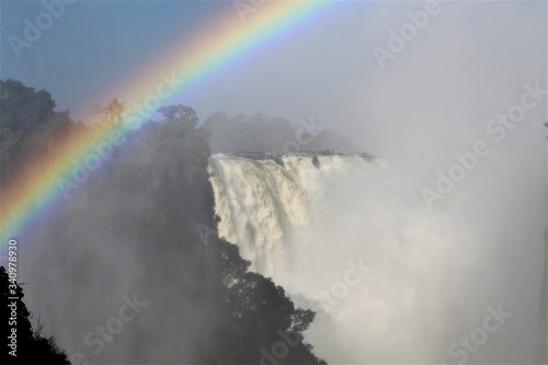 Victoria falls with rainbow