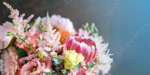 Pink Hortensia bouquet photo