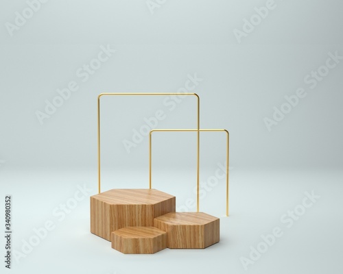 3d render of background with a pedestal and a showcase, abstract minimal concept, blank space, simple clean design, minimalist mockup