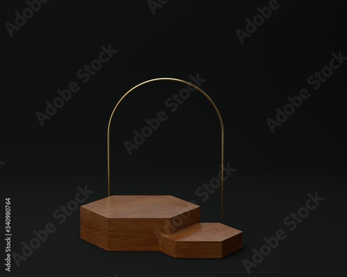 3d render of background with a pedestal and a showcase, abstract minimal concept, blank space, simple clean design, minimalist mockup