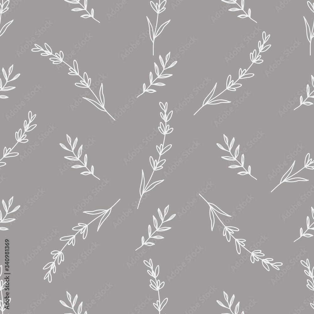 Hand drawn floral seamless pattern