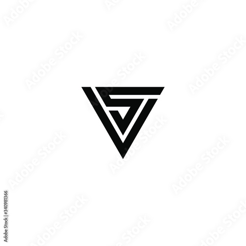 SV LETTER VECTOR LOGO ABSTRACT