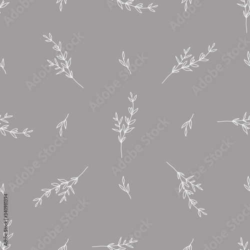 Fototapeta Naklejka Na Ścianę i Meble -  Hand drawn floral seamless pattern