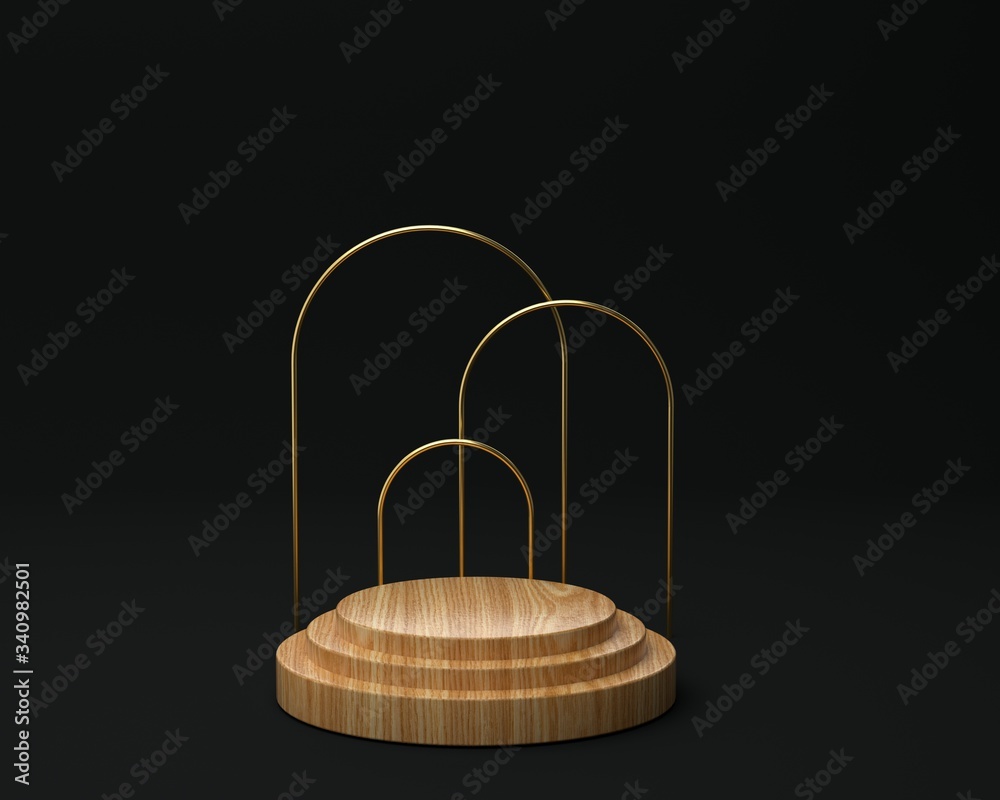 3d render of background with a pedestal and a showcase, abstract minimal concept, blank space, simple clean design, minimalist mockup