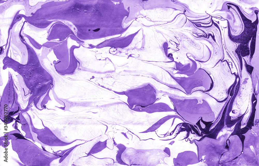 White Geometric Ink Artwork, Painting Decorating . Purple Dyed Aquarelle Cloth, Fluid Paint Effect, Purple Blush Paint ,Pastel Grunge Oriental Backdrop.